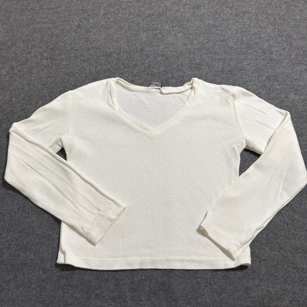 VTG 90s Pandora‎ Cropped V Neck Longsleeve Womens S Retro Indie Casual